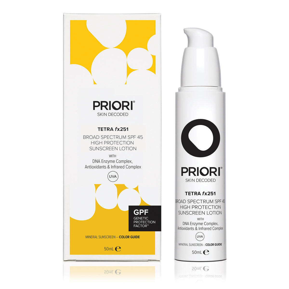 PRIORI TETRA – Broad Spectrum SPF 50 COLOR GUIDE 50ml