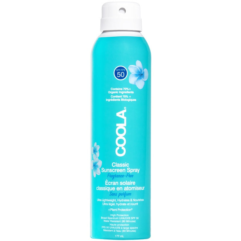 COOLA Classic Body Spray Fragrance-Free SPF 50, 177 ml