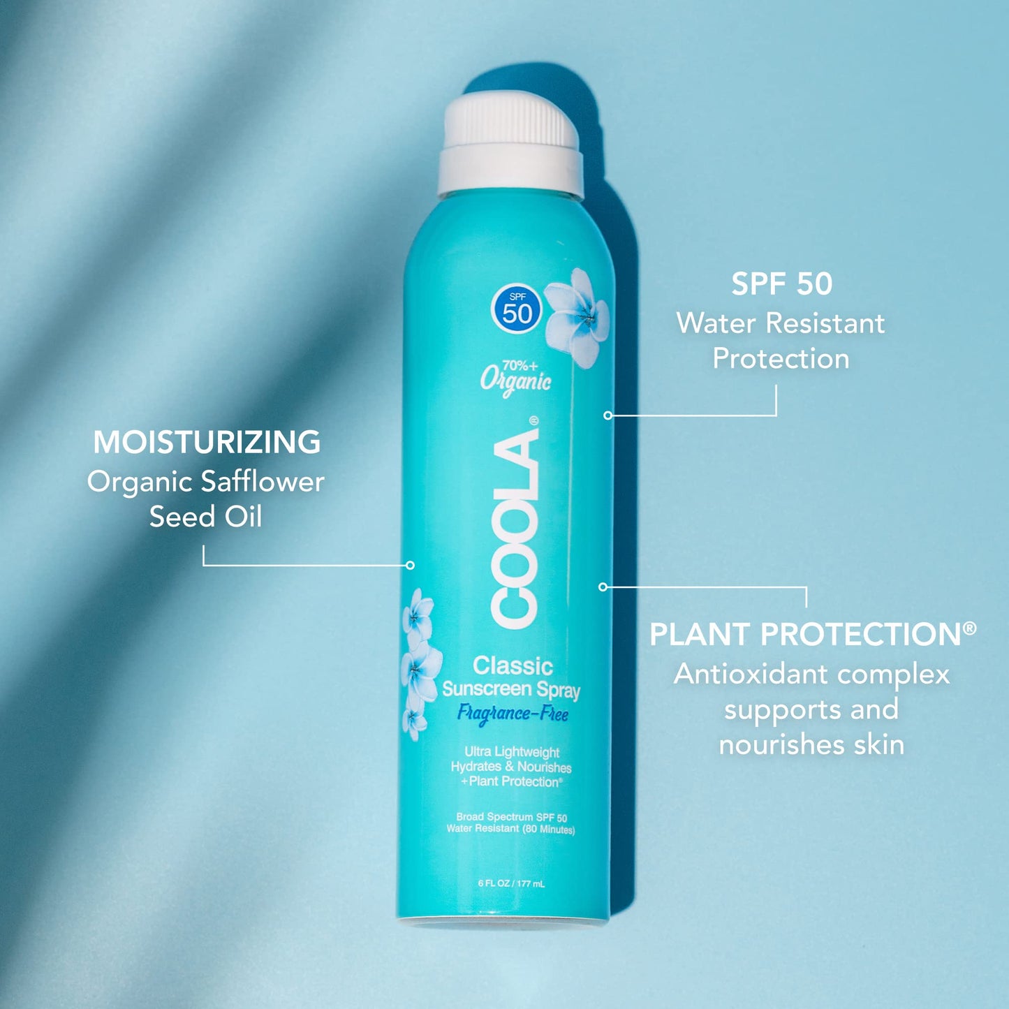 COOLA Classic Body Spray Fragrance-Free SPF 50, 177 ml