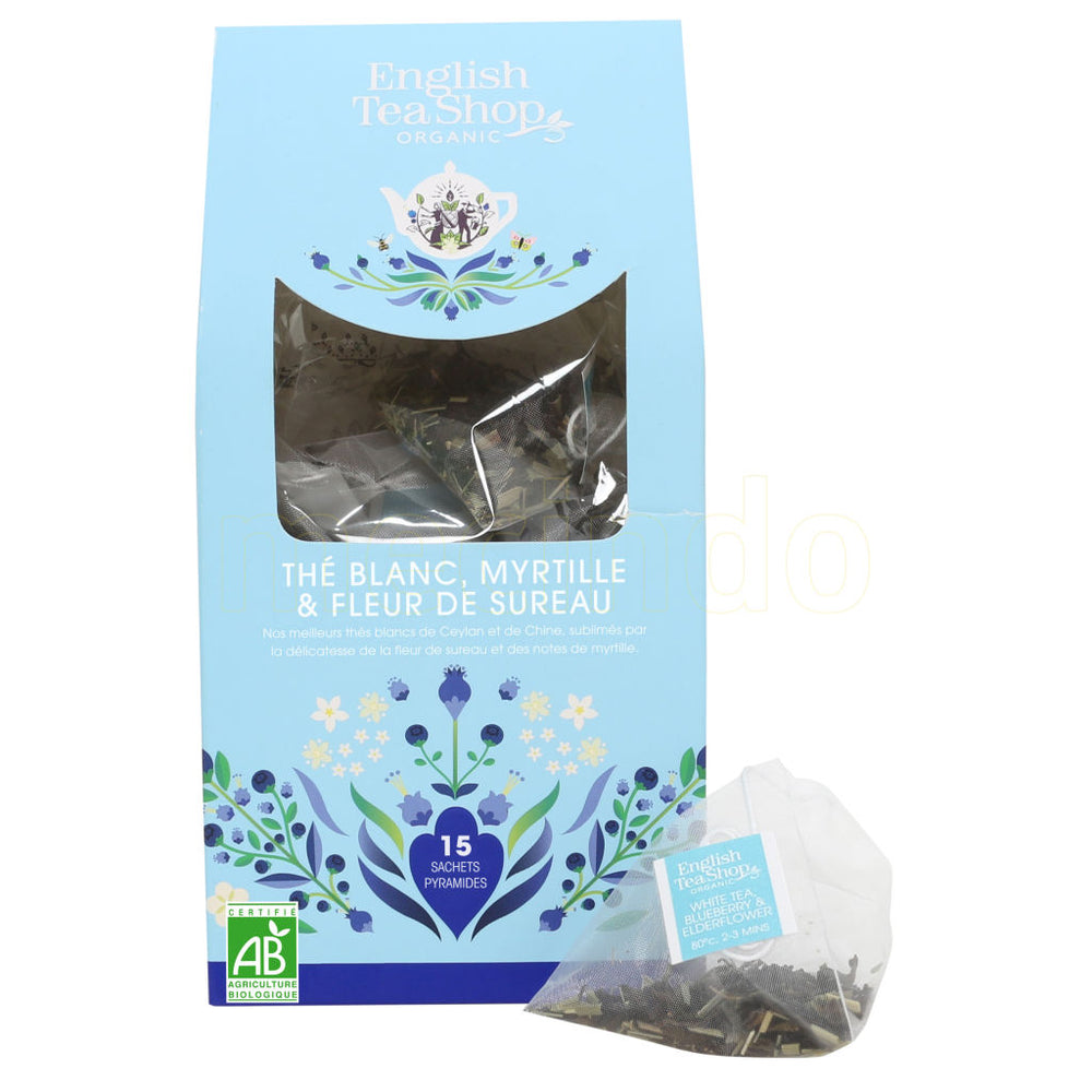 ENGLISH TEA SHOP Organic White tea, Blueberry & Elderflower